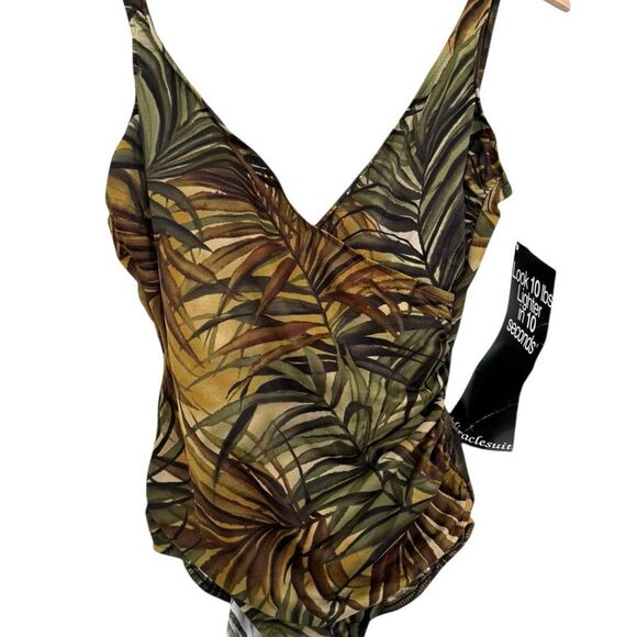 Miraclesuit Leaf Pattern Swimsuit - Picture 1 of 6
